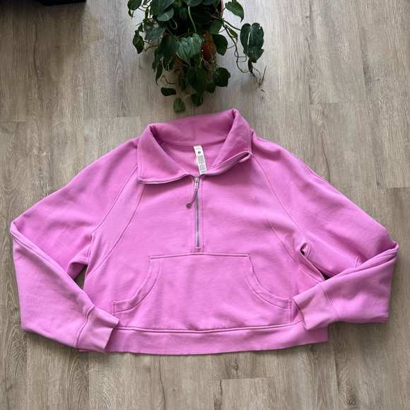 Lululemon Athletica Pink Scuba Oversized Funnel Neck Half Zip XL/XXL - Picture 3 of 11